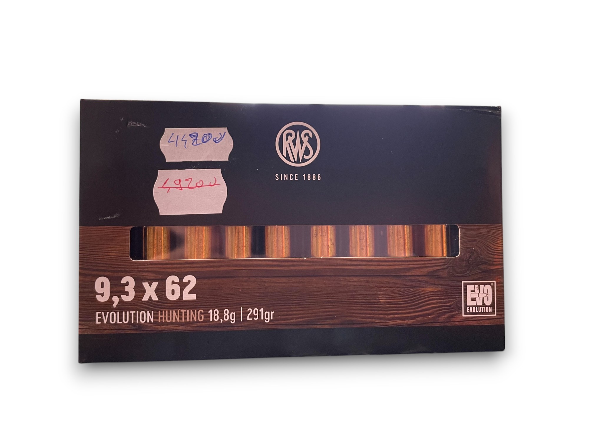 RWS 9,3x62 EVO 18,8g 291gr